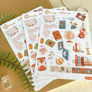 Whimsical Academia Sticker Sheet for Bullet Journaling, Planners ...