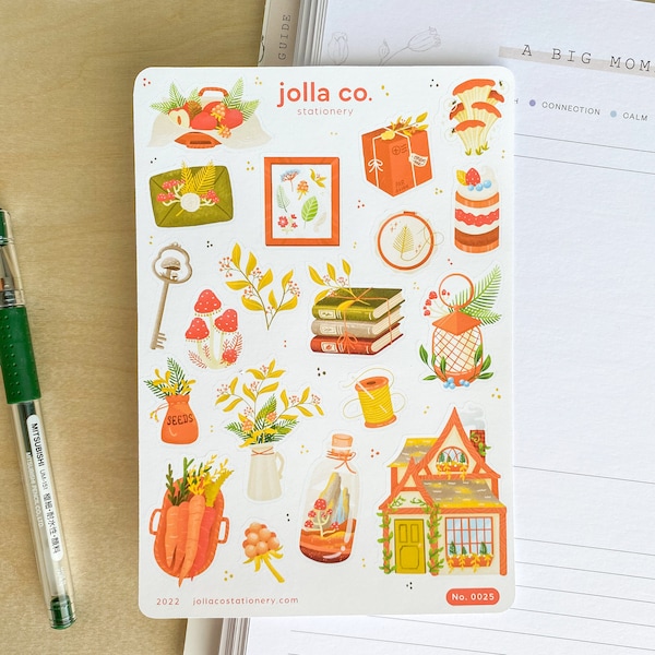 Woodsy Cabin Sticker Sheet | For Planners, Bullet Journals, and Crafts