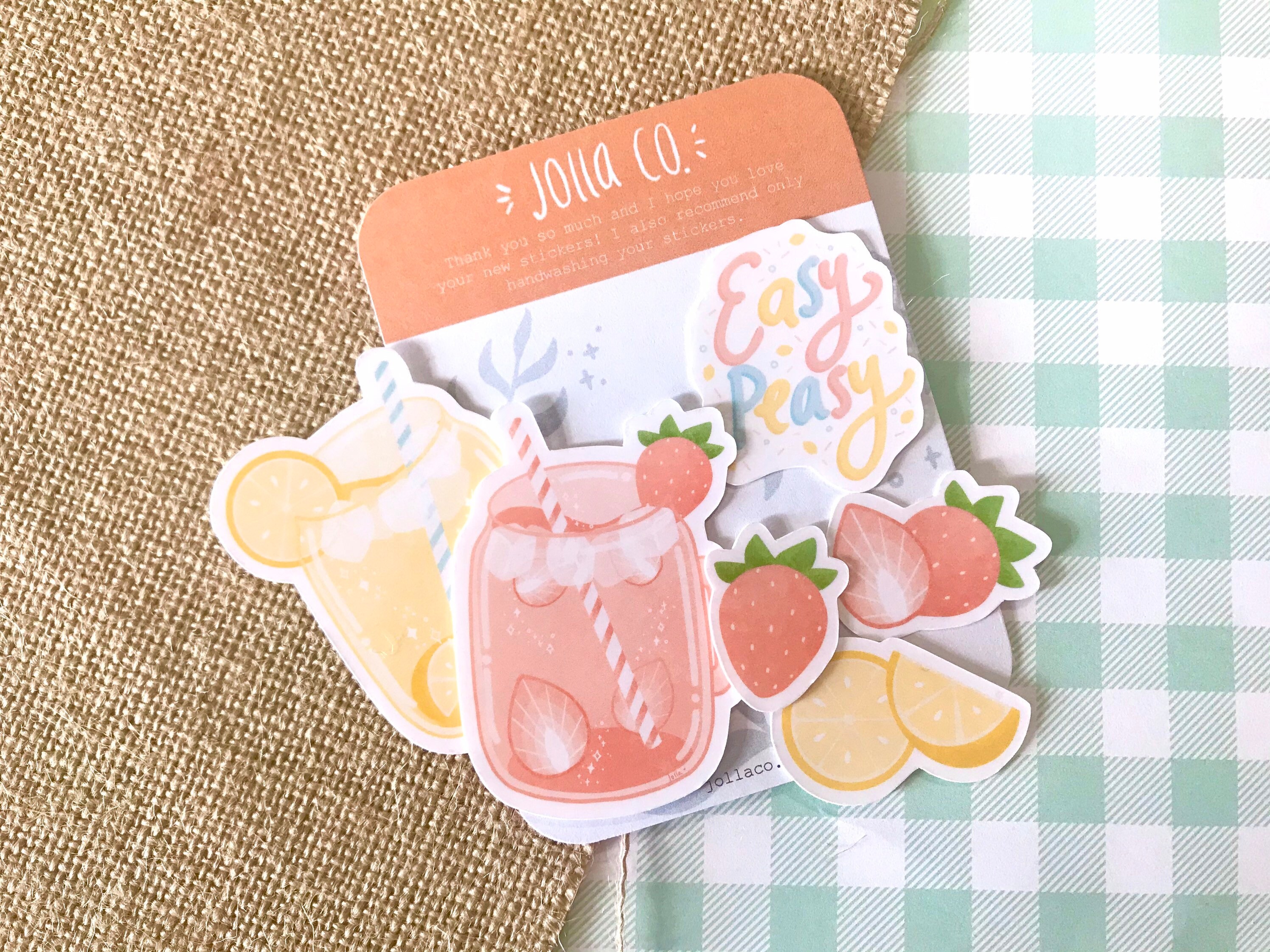 Lemonade Drinks Vinyl Waterproof Sticker Sheet Cute Lemonade Etsy