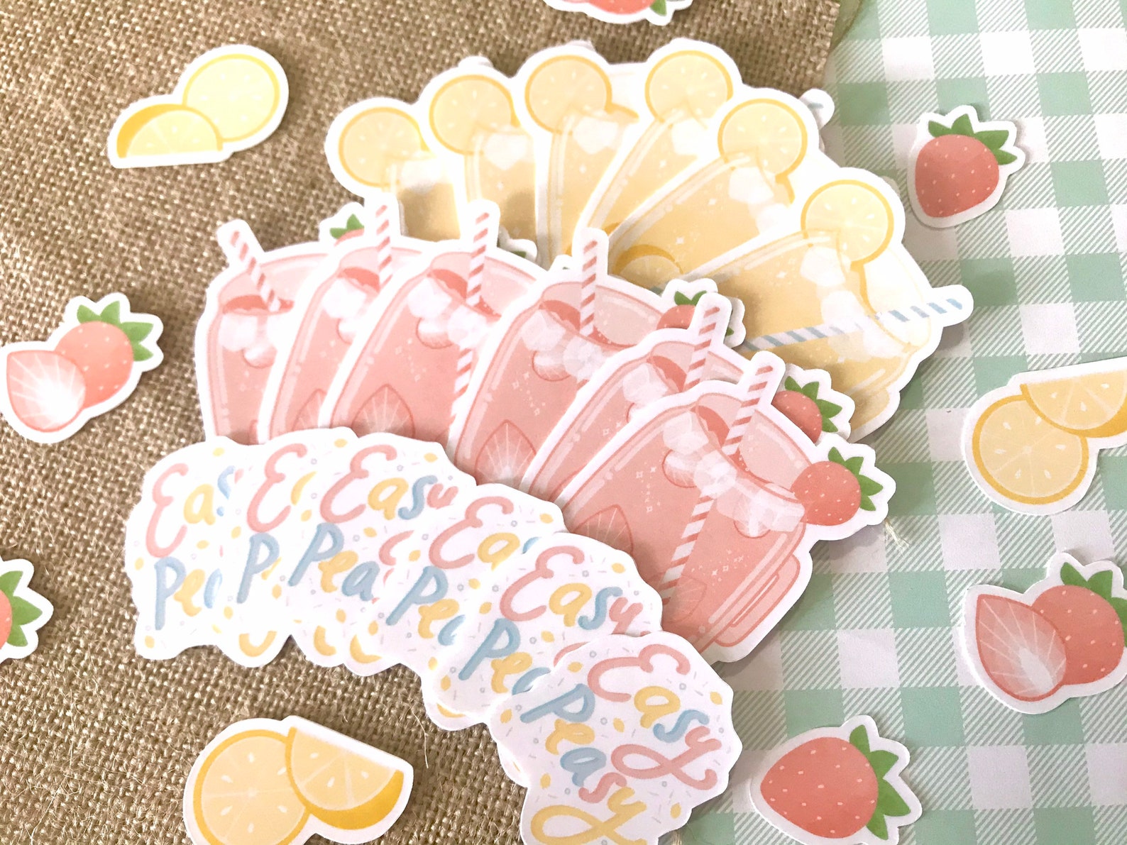 Lemonade Drinks Vinyl Waterproof Sticker Sheet Cute Lemonade Etsy