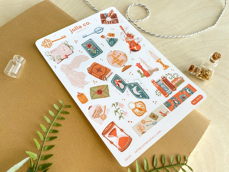 Whimsical Academia Sticker Sheet for Bullet Journaling, Planners & Crafts image 4