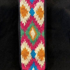 Completed, Hand-Stitched Needlepoint Half-Glasses/Readers Case