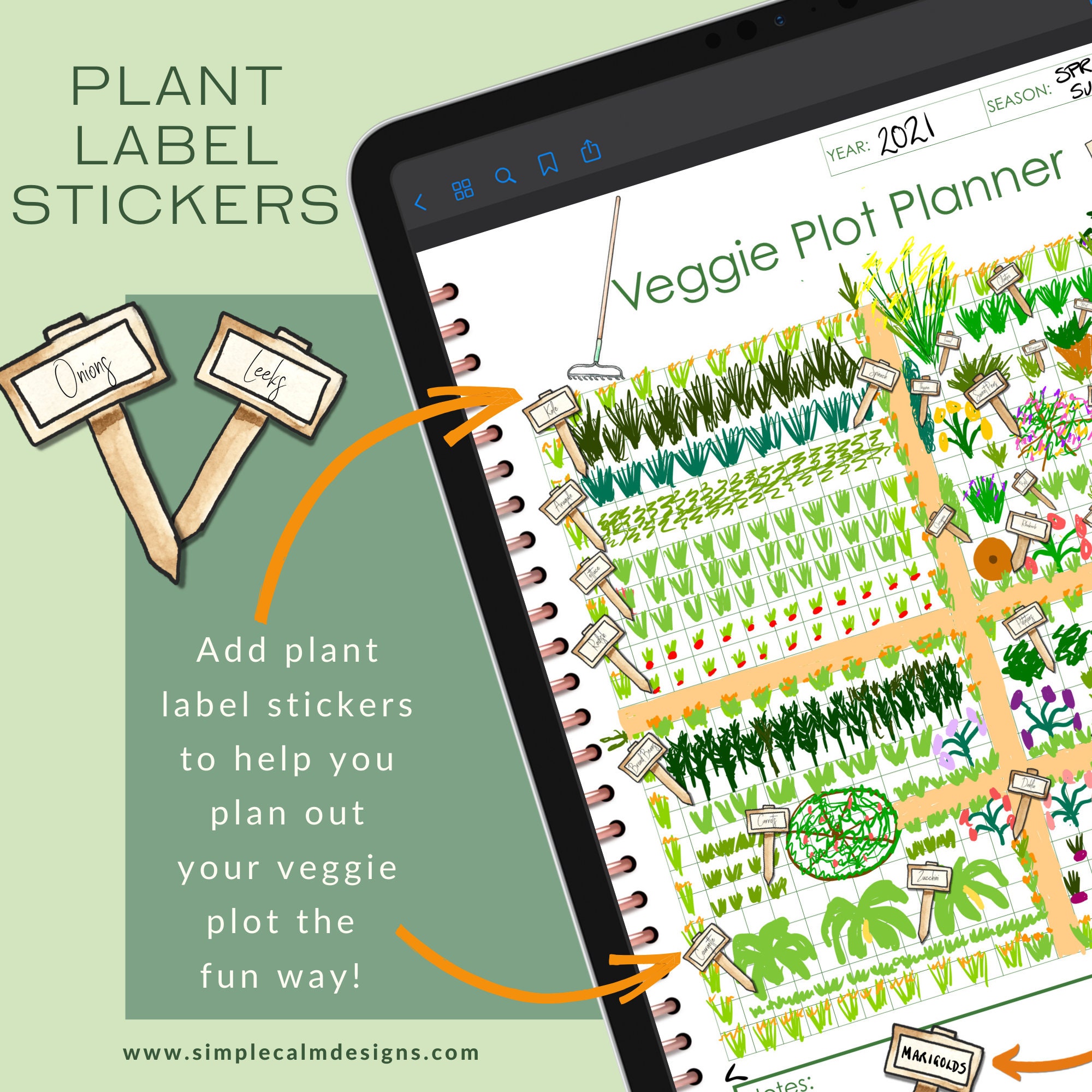 Digital Garden Stickers | Plan Your Garden | 350+ Garden Sticker Set - Etsy