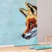 Wallpaper With Wild Animal, Red Fox, Light Blue Background, Wall Mural