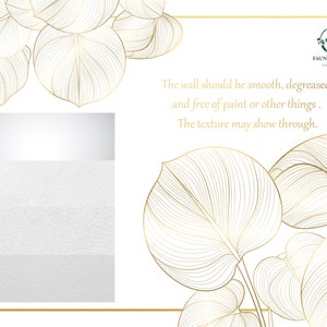 May include: A white wall with a smooth, even texture. The wall is marked with a green checkmark and three red X marks. The text below the wall reads: "The wall should be smooth, degreased and free of paint or other things. The texture may show through."