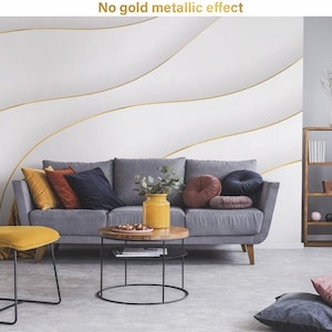 Abstract gold wallpaper, geometric shapes, modern minimal, Wall Mural, Peel and Stick Wallpaper, Self Adhesive, Wall Decor