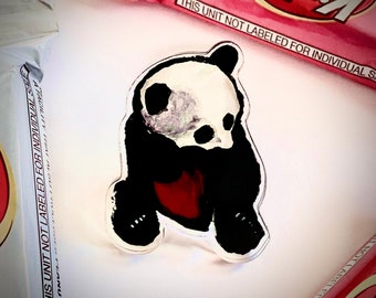 Heart Panda - 1.5 inch pin | Badge | Valentine's Day | Love | Bear | Cuddle | Jewelry