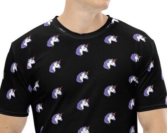 Rainbow Unicorn - All-Over Print Men's Crew Neck T-Shirt