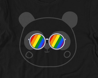 Rainbow Glasses Panda - Short-Sleeve Unisex T-Shirt