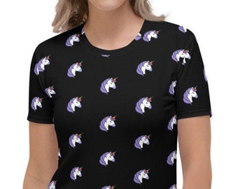 Rainbow Unicorn - All-Over Print Women's Crew Neck T-Shirt