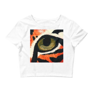 Tiger Eye Womens Crop Tee White