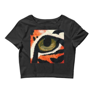 Tiger Eye Womens Crop Tee Black