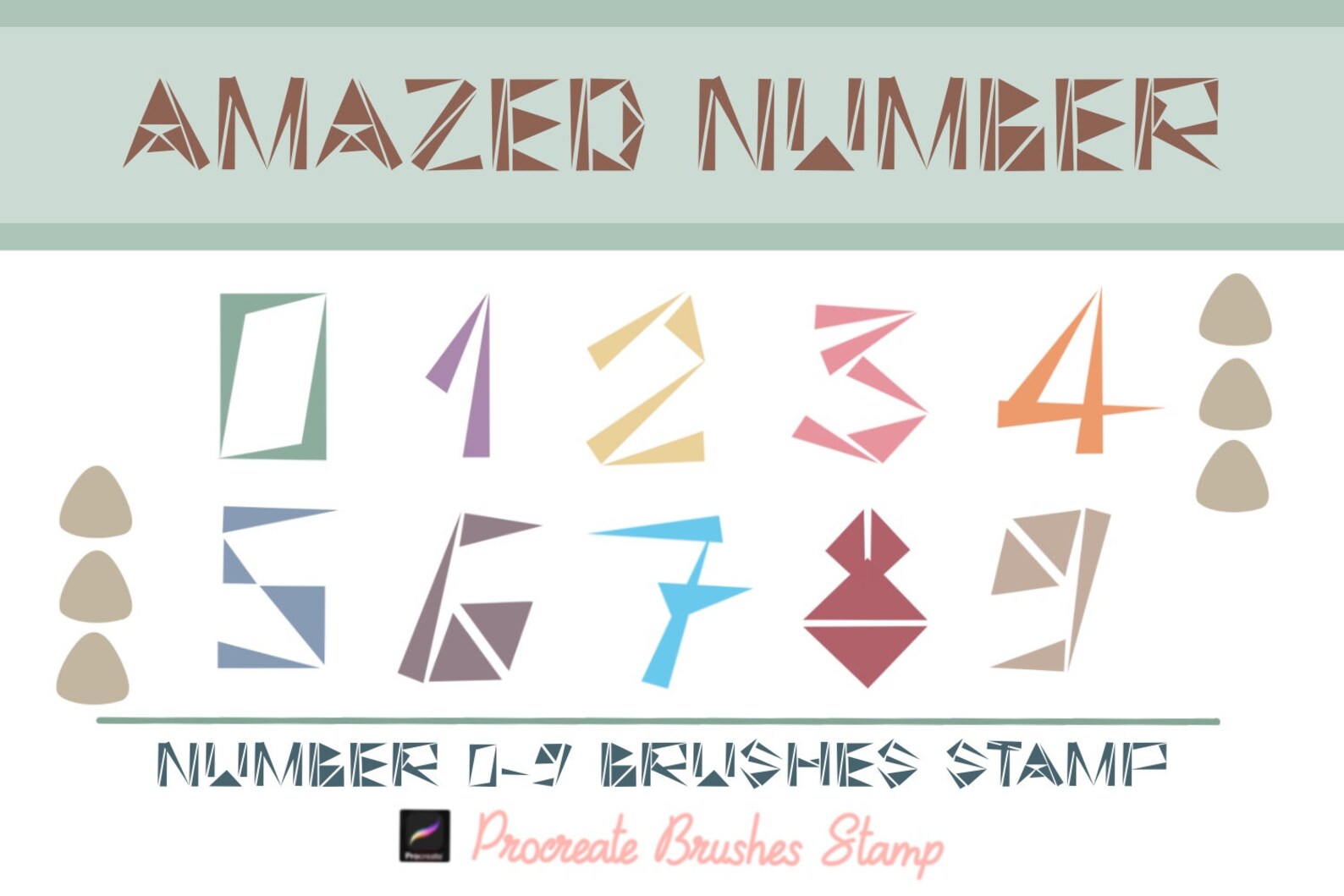 Procreate Brushes Stamp Amazed NumberProcreate Brush Etsy