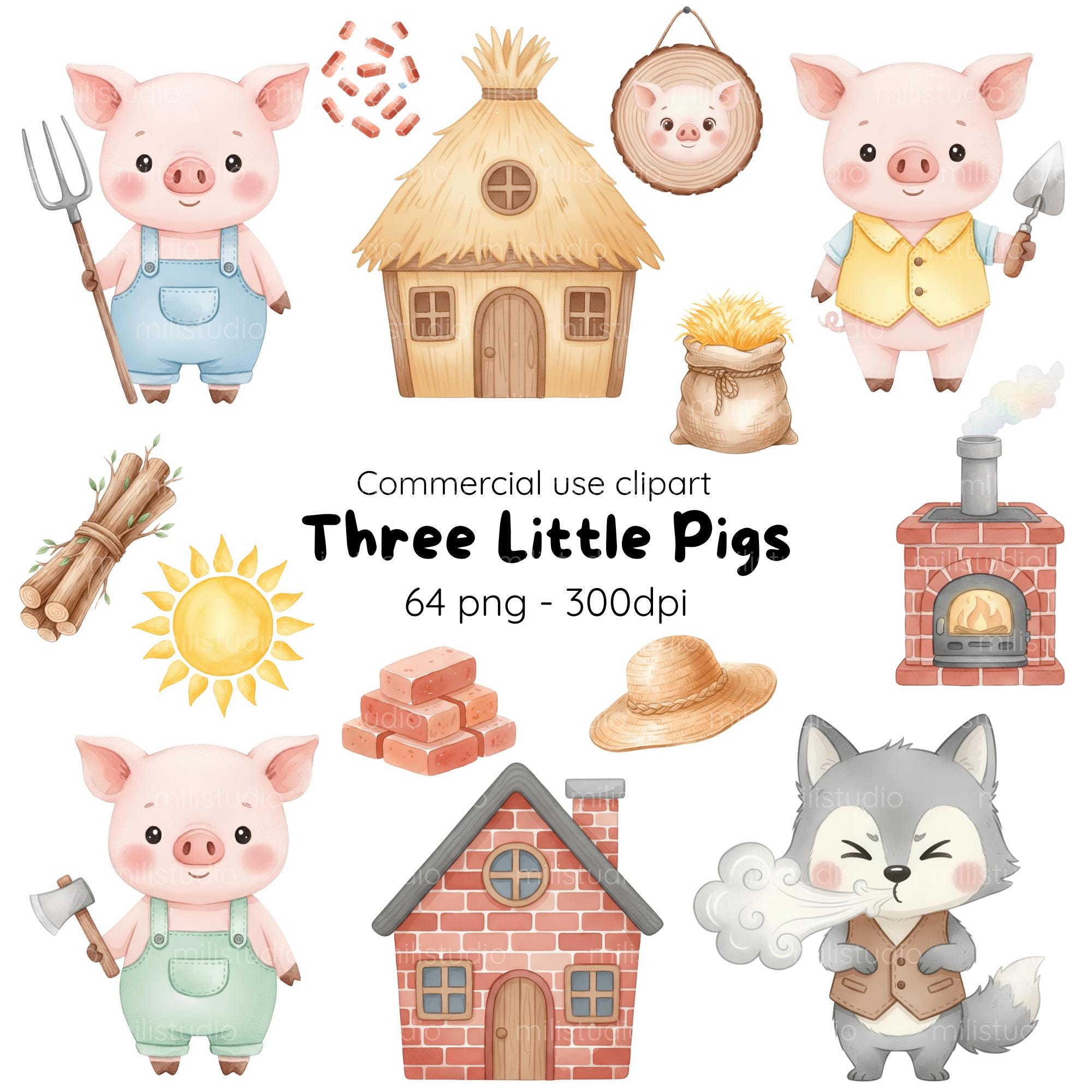 Drie biggetjes - Etsy België, image size:2000x2000