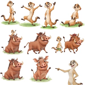 Rei Leão Aquarela Infantil, Kit Digital, Simba e Amigos,Tema Safari, Rei Leão Baby • Kit Digital em Aquarela • Clipart Infantil image 9