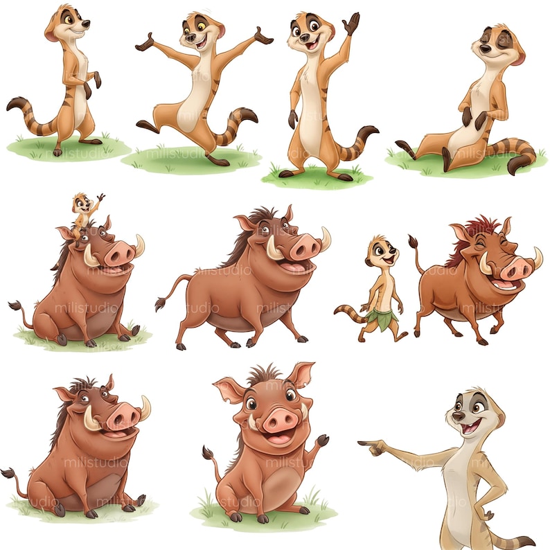 Rei Leão Aquarela Infantil, Kit Digital, Simba e Amigos,Tema Safari, Rei Leão Baby • Kit Digital em Aquarela • Clipart Infantil image 9