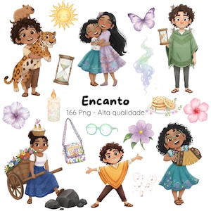 Encanto Aquarela Infantil,Kit Digital, Família Madrigal, Festa Infantil, Kit Digital Encanto Disney Aquarela Cute, Personagens e Casita