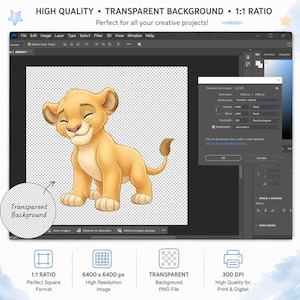 Rei Leão Aquarela Infantil, Kit Digital, Simba e Amigos,Tema Safari, Rei Leão Baby • Kit Digital em Aquarela • Clipart Infantil image 16
