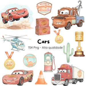 Kit digital de coches de acuarela, tema de coches para niños • Kit digital de acuarela • Vehículos bonitos, coches de acuarela • Kit digital para niños