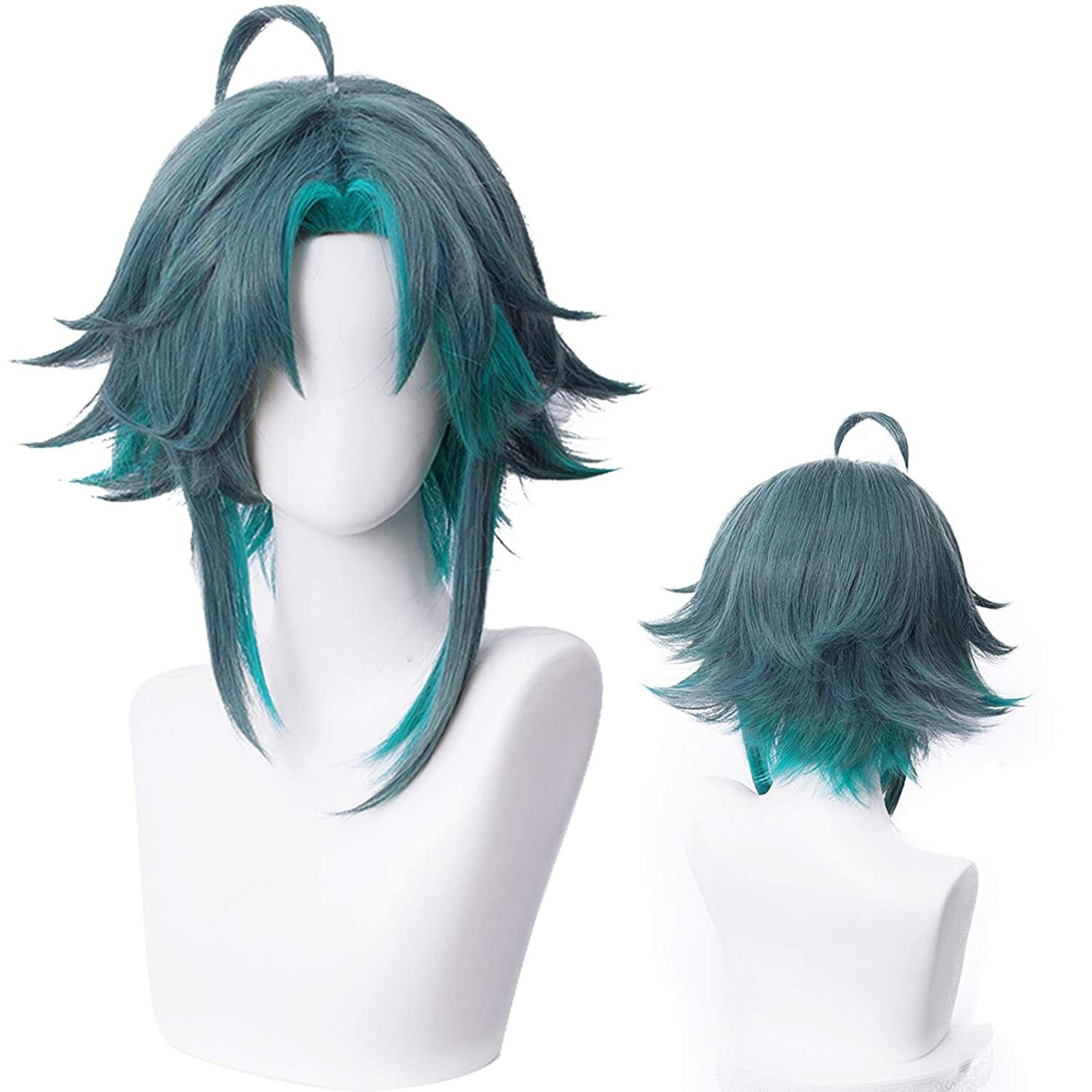 Game Genshin Impact Xiao Cosplay Blue Short Wig Blue Gradient Etsy