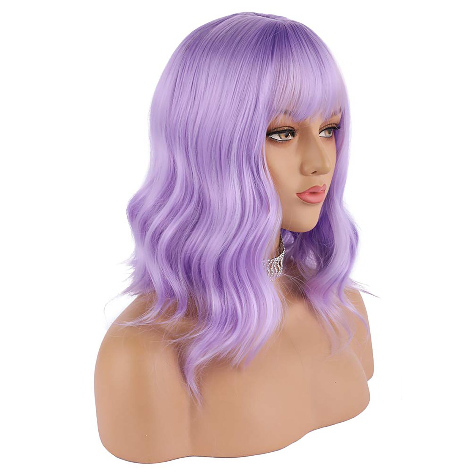 Lavender Purple Wig Short Colorful Wavy Bob Wigs with Air Etsy
