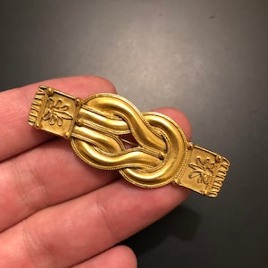Vintage Gold Tone MMA Brass Rope Knot Brooch, High Quality