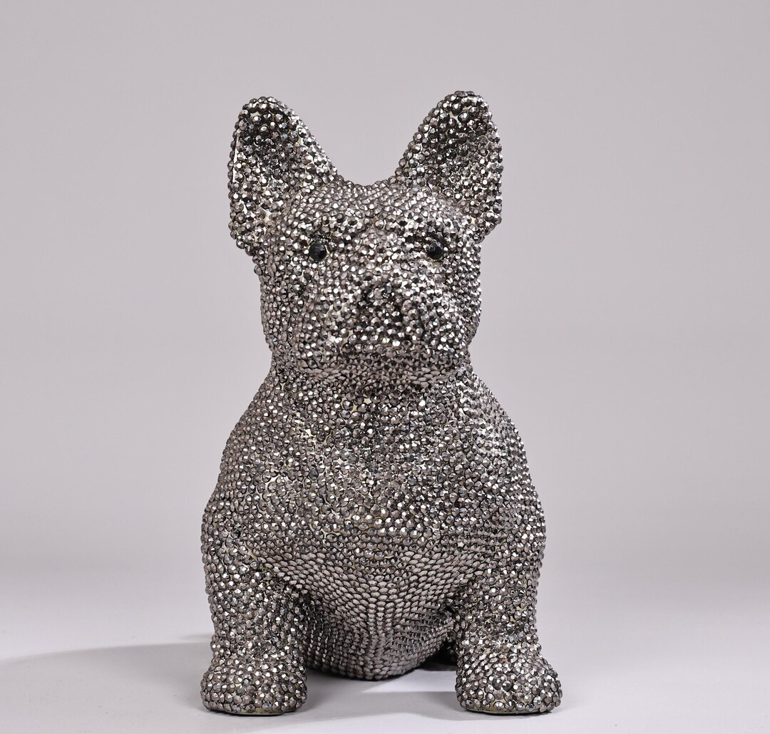 Vintage Rhinestone French Bulldog Ceramic Coin Bank Statue - Etsy