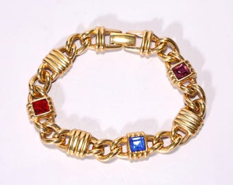 Pulsera vintage de cristal multicolor chapada en oro S.A.L@ Swarovski