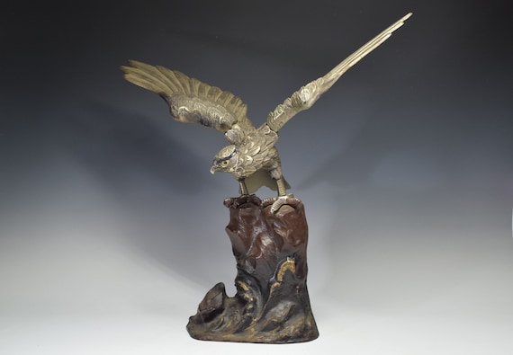 オブジェ　正二十面体　ヴィンテージ  アンティーク　Iron Sculpture Vintage Collection Japanese Style Large Eagle Iron Metal