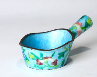 ヴィンテージコレクション 中国風七宝焼き 真鍮 鳥 花 シルク 鉄