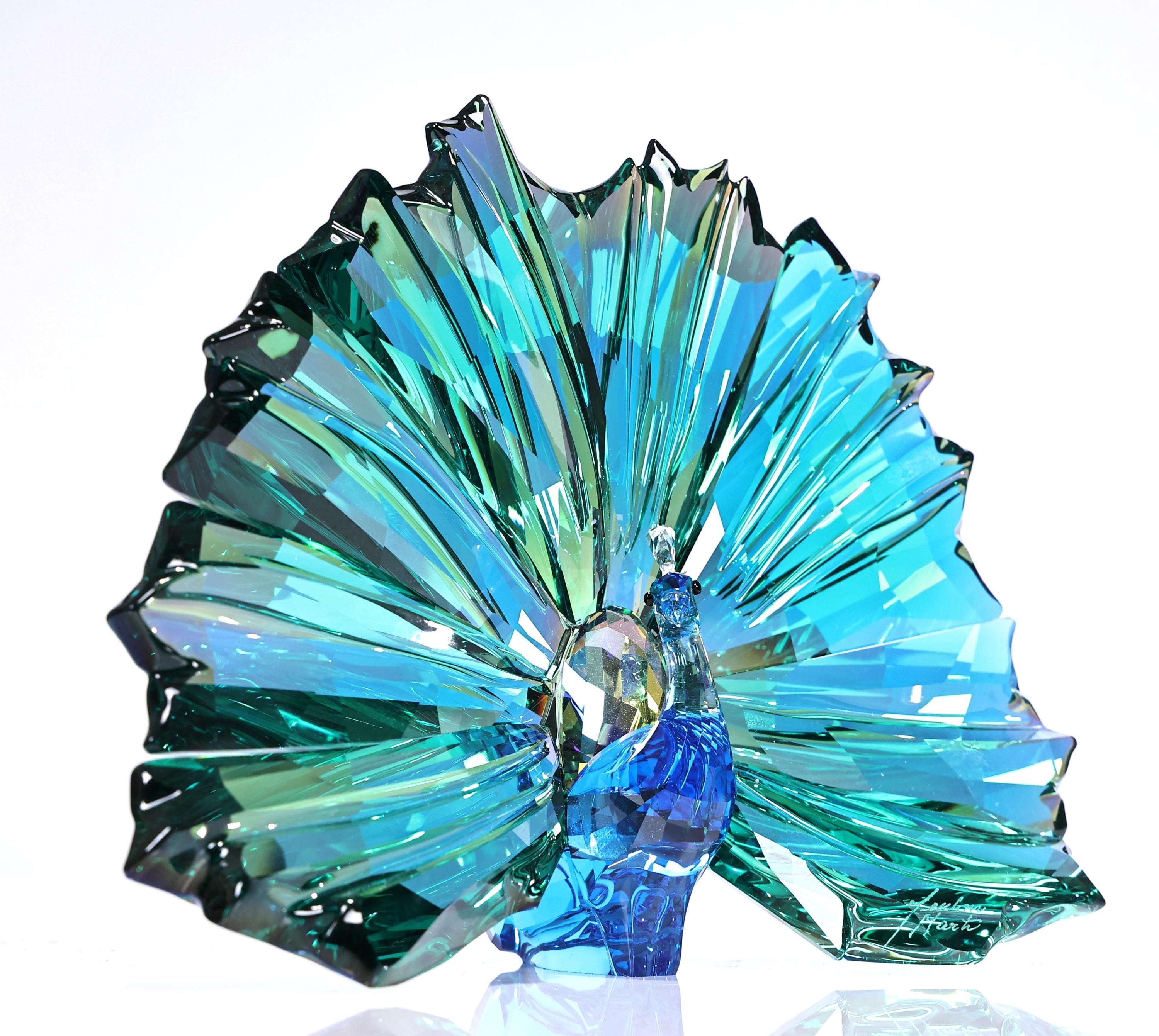 Peacock Crystal Figurine Swarovski - Etsy