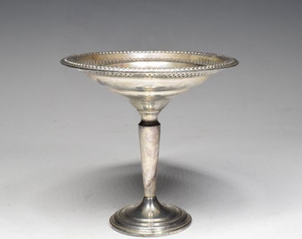 Antique Sterling Silver Weighted Pedestal Compote Dish With Stand