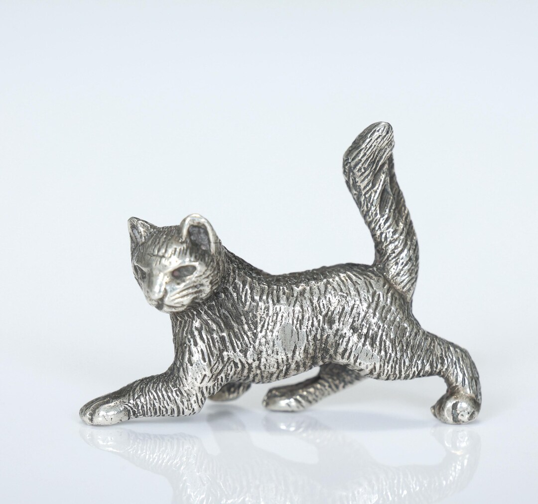 sterling-silver-800-walking-cat-figurine-miniature-etsy