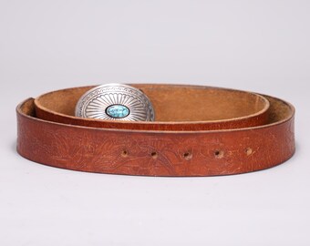 ナバホ ターコイズ コンチョ ベルト バックル スコッツデール レザー