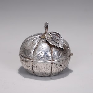 Vintage Sterling Silver Orange Shape Trinket Box