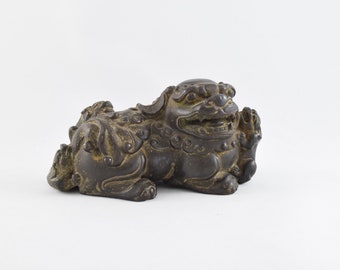 中国　青銅　ライオン　獅子　レア　美術品　古代　★送料無料☆ 中国コレクション 青銅獅子像 - Etsy 日本