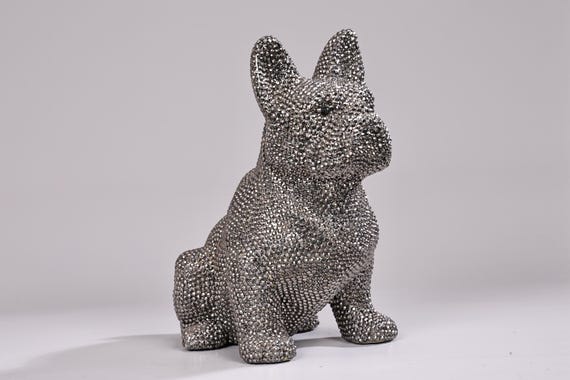 Vintage Rhinestone French Bulldog Ceramic Coin Bank Statue - Etsy