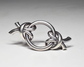 スターリングシルバー925メキシコアステカ動物酸化ペンダント/ブローチ