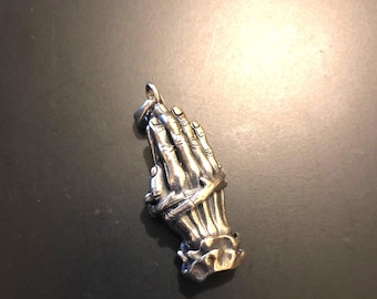 Sterling Silver Prayer Hands Pendant or Charm
