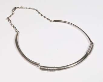 Vintage Sterling Silver Minimize G Choker Necklace