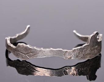 Braccialetto vintage in argento sterling con paesaggio giapponese
