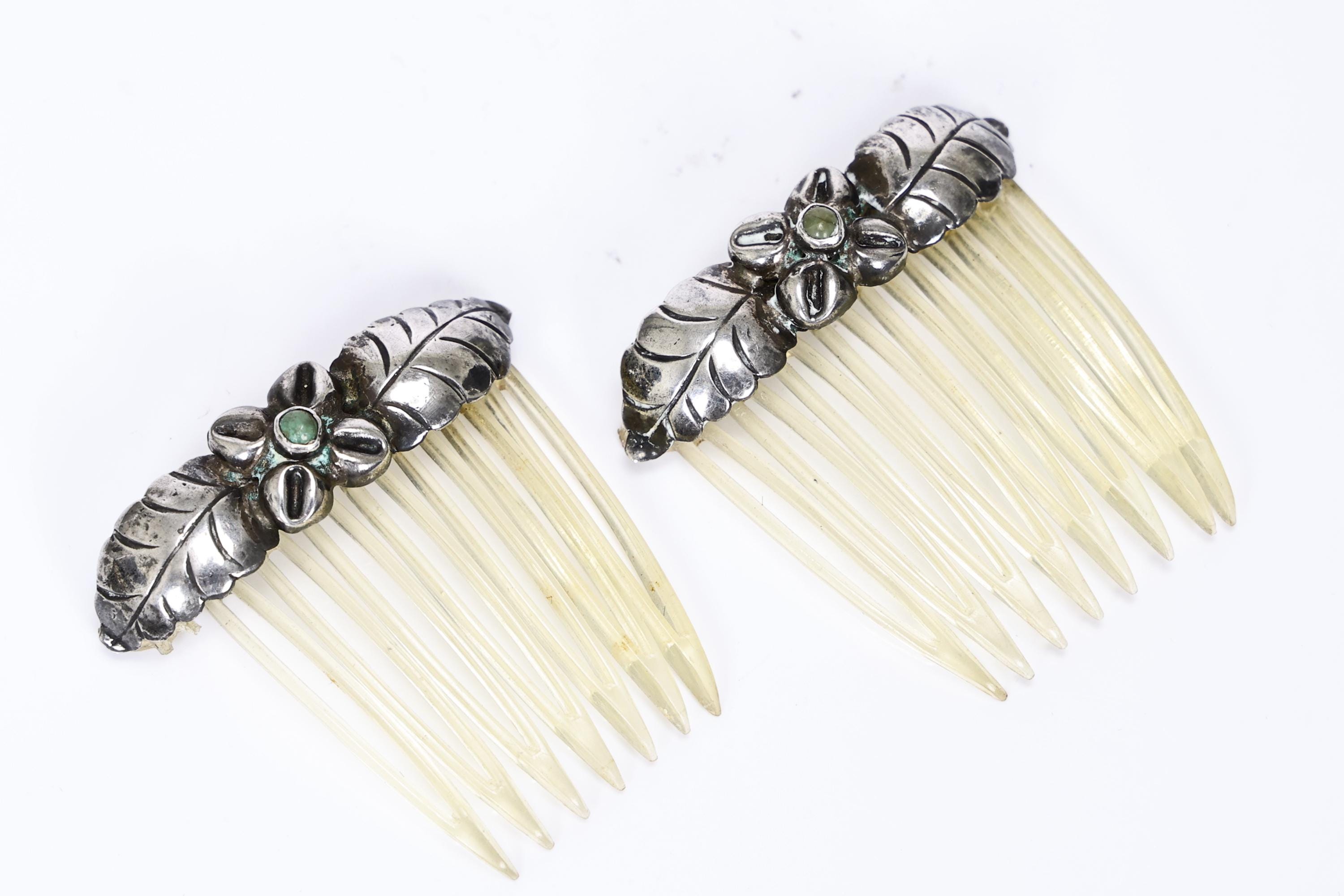 Intricate Sterling Silver and Tan Hair Comb IMG_5123.JPG?format=1500w main image 2