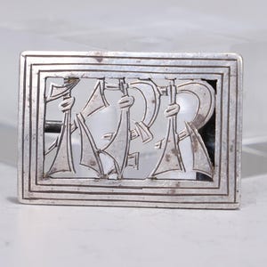 Vintage Sterling Silber abstrakte modernistische Gürtelschnalle