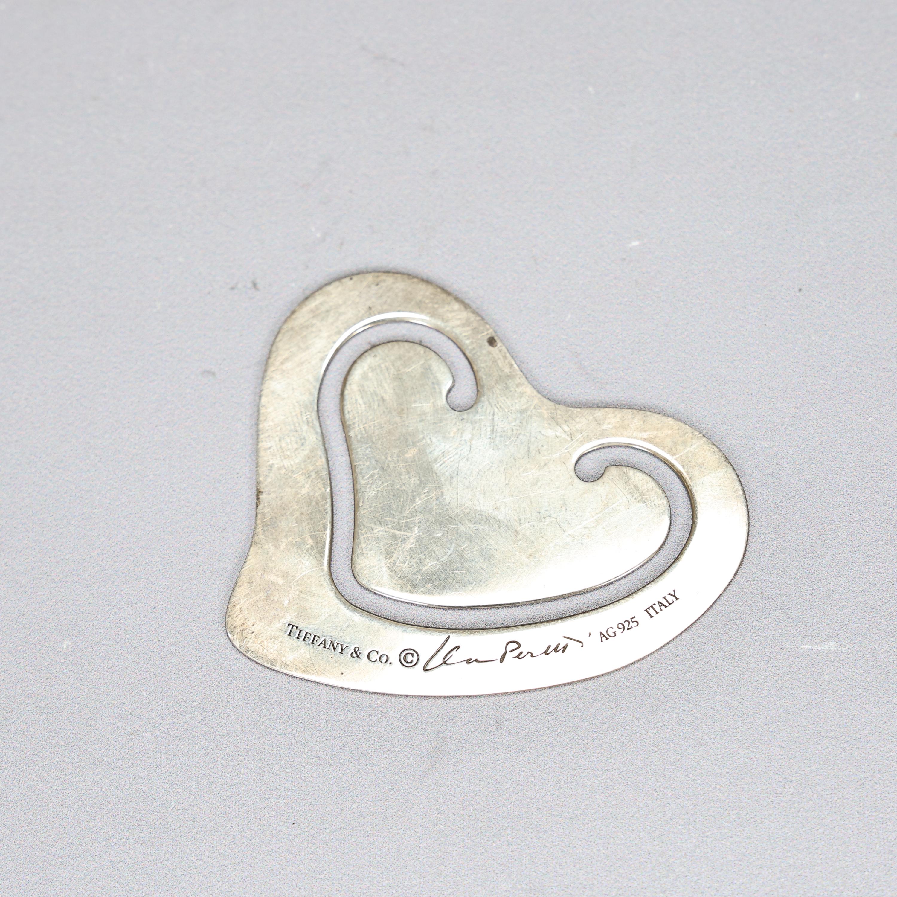 Tiffany & Co. Elsa Peretti ブックマーク Tiffany & Co. Elsa Peretti Sterling Silver Heart Bookmark - Etsy