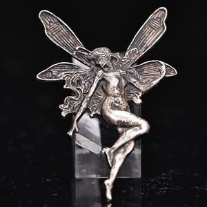 Jugendstil Fee Sterling Silber Anstecknadel