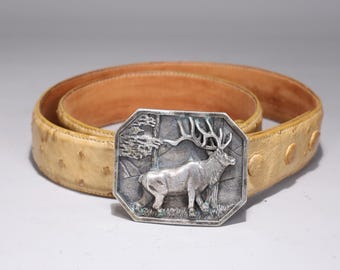 Vtg Marshall Stanton 925 Sterling Silver Buckle Snakeskin Leather Belt 1996 M Vintage Collection Sterling Silver Marshall Stanton 1996  main image 2
