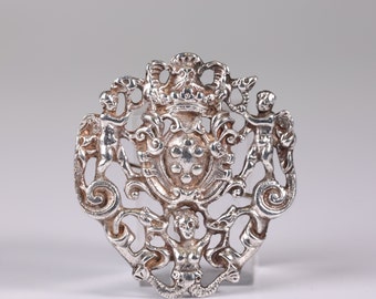 Spilla vintage con angeli in argento stile Art Nouveau Cini