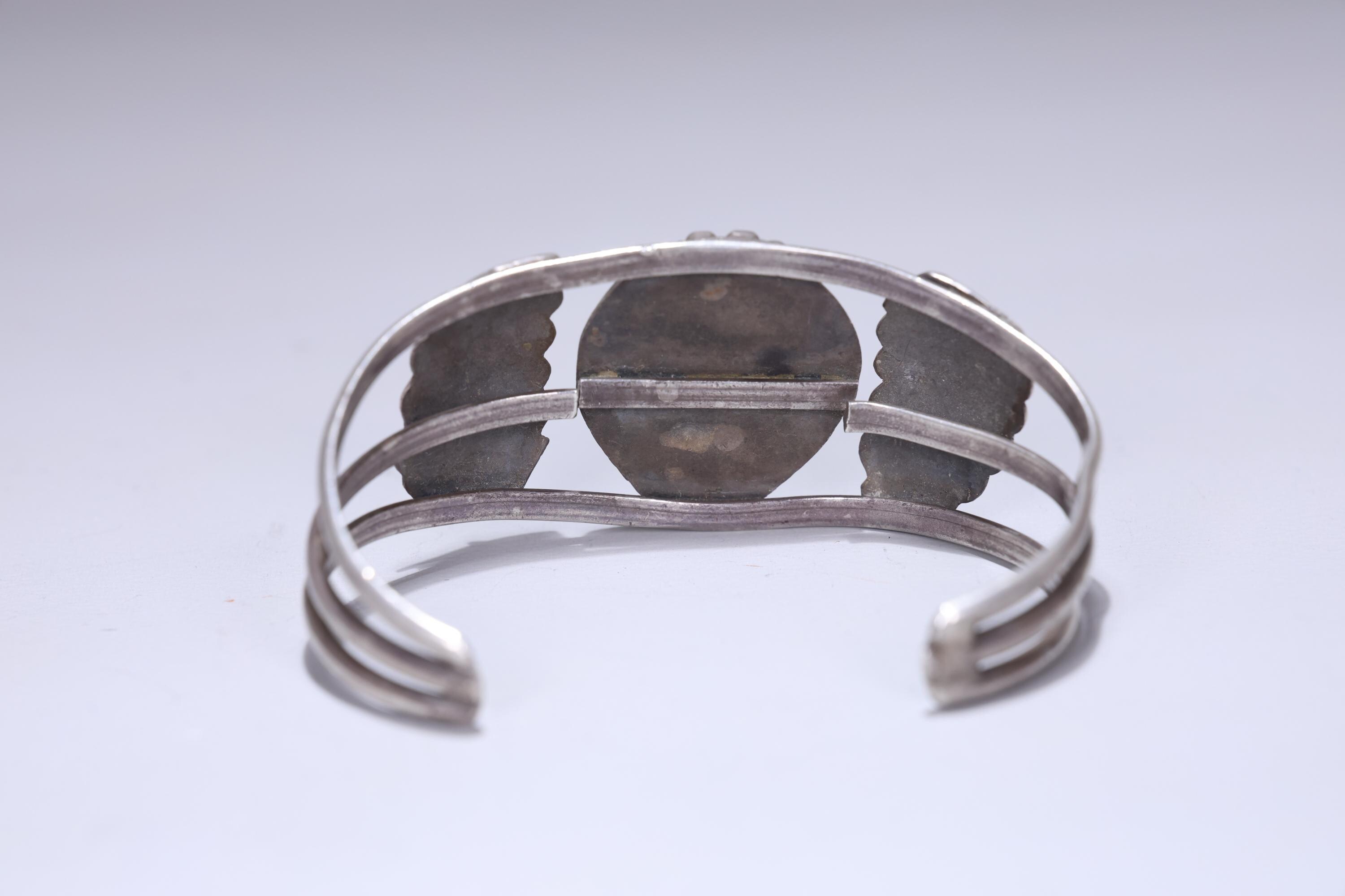 ナバホ族のターコイズオールドポーンスターリングシルバーカフ