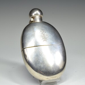 Vintage Collection Antique Beautiful Designed Oval Shape Unique English Sterling Silver Marked Flask Bottle