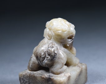 ヴィンテージコレクション 彫刻された翡翠の獅子印 - Etsy 日本